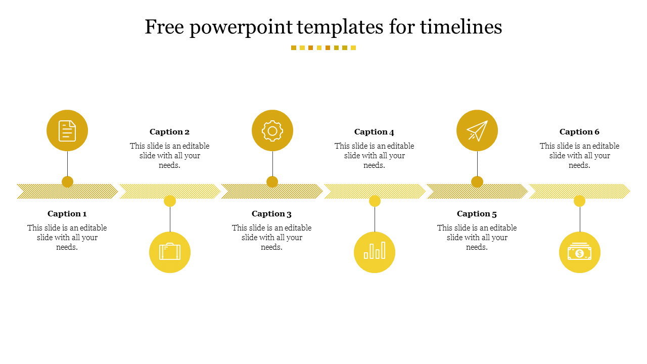 free powerpoint templates for timelines-6-Yellow